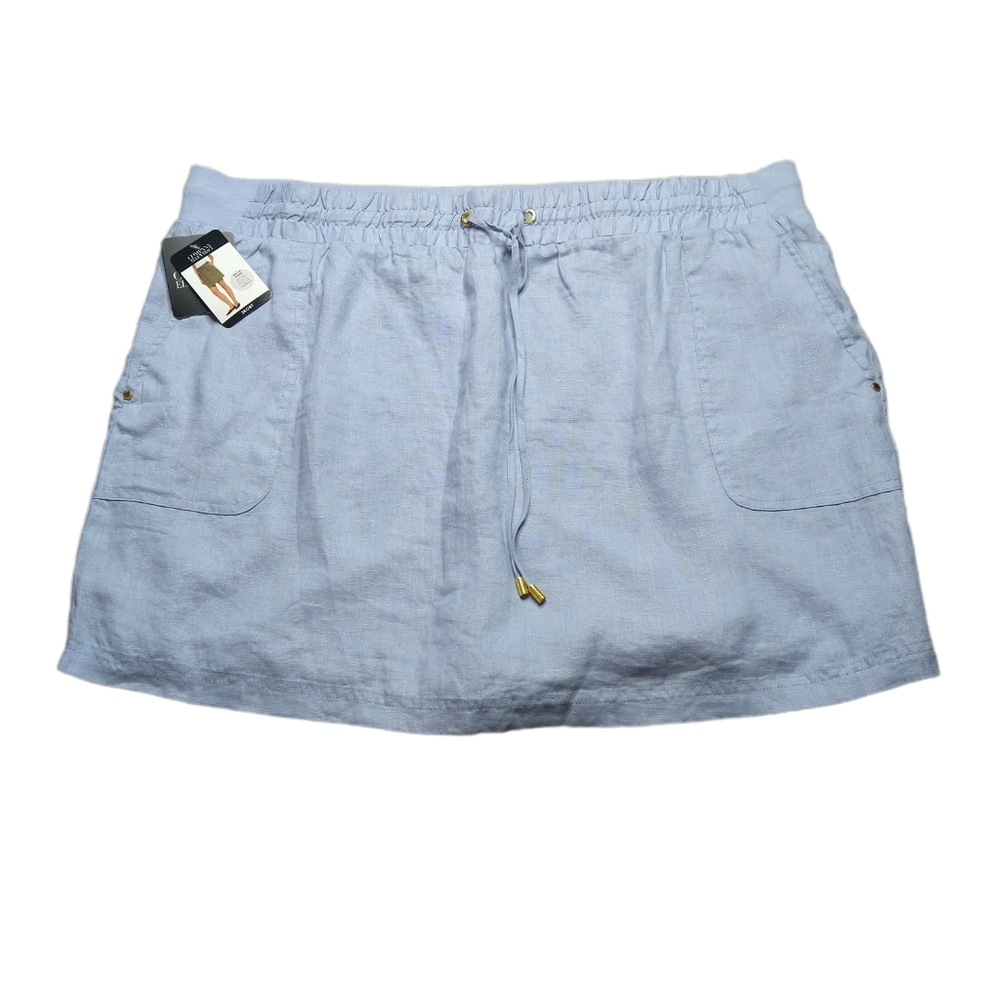 Company Ellen Tracy Skirt Skort Womens Size XXL Blue Linen